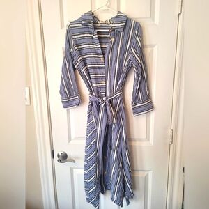 Soft Surroundings blue/white striped dress size S